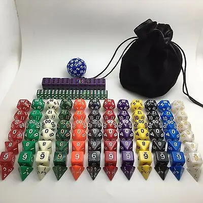 12 наборов 7 + 16d6 мм 16 RPG игральные кости 100 шт бесплатно D60 и бархатная сумка|dice