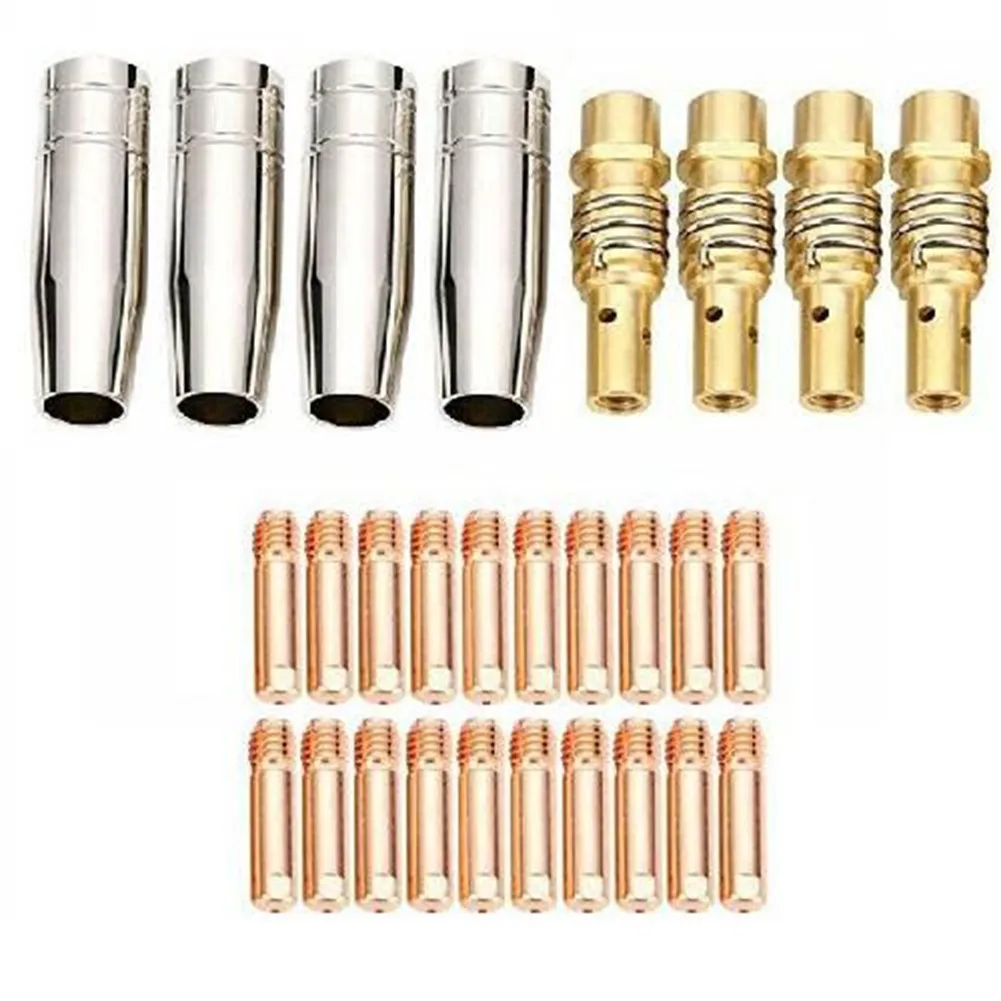 

28PCS Metal MB15 Welding Nozzles MIG Consumable Accessory Kit Contact Tips Shroud Nozzle Holder Spares For Welding Working