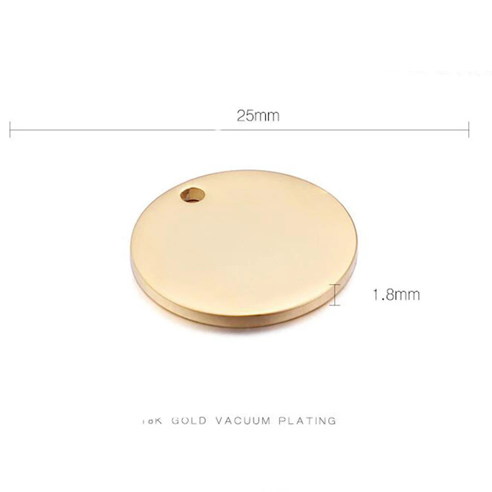 

Stainless Steel Gold and Silver Color Disc Charms Round Tag High Polish Jewelry Accessories 25 mm