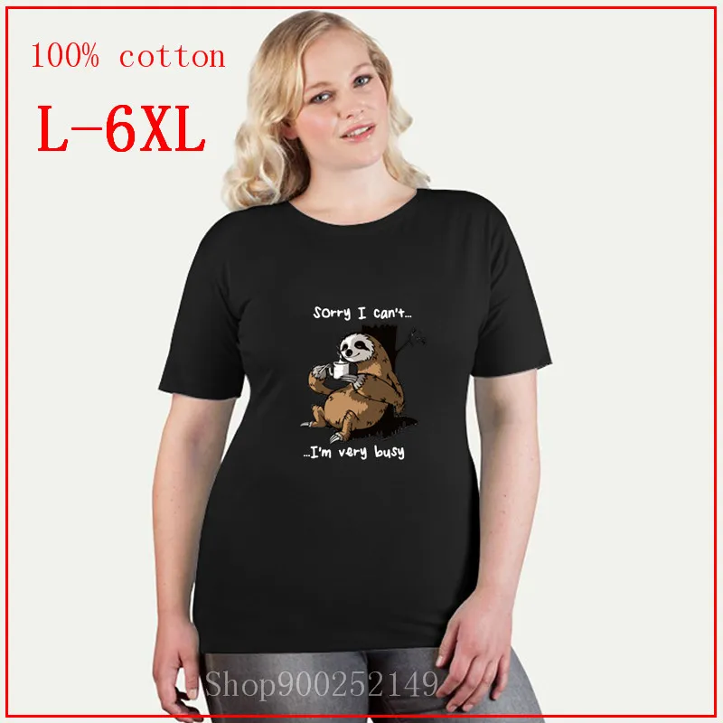 Ленивый Ленивец crazy animal city coffee sleep white размера плюс для женщин 4XL 5XL 6XL женские
