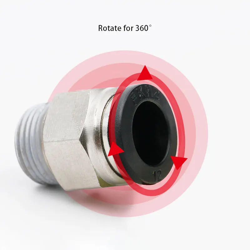 5 pcs Pneumatic Fitting Hose Tube 1/8'' 1/4'' 1/2'' Male 4 6 8 10 12 14 16mm Connect Air Compressor Parts Pipe Coupling Brass