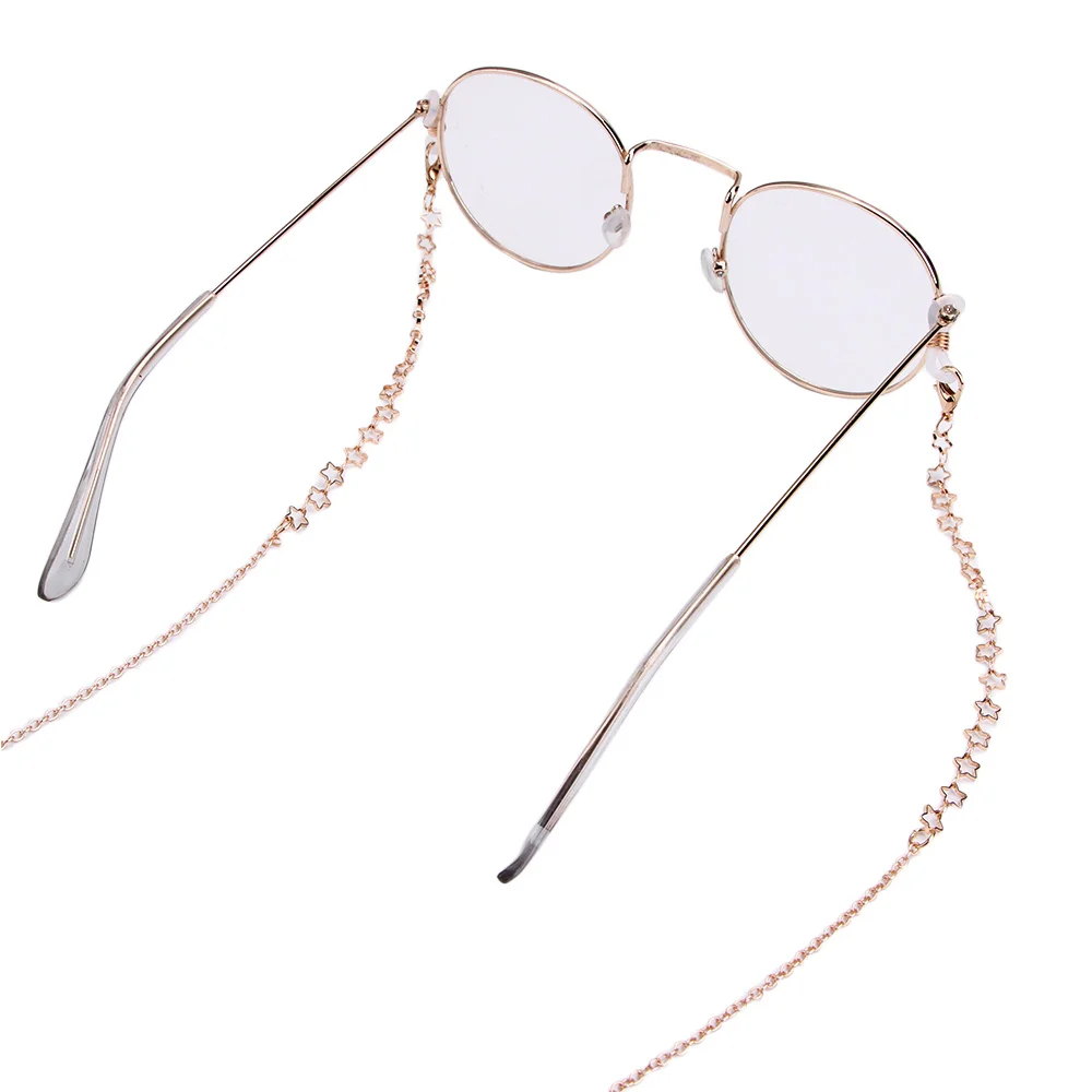 

Fashion Novel Simple Gold Star Alloy Sunglasses Chain For Women Hot Eyewear Lanyard Holder Straps With Silicone Loop