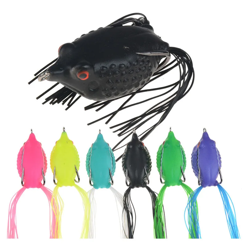 

6Colors 5cm/10g Artificial ABS Plastic Frog Soft Bait 3D Eyes Wobbler Thunder Frog Bionic Bait With Double Hook Fishing Lures