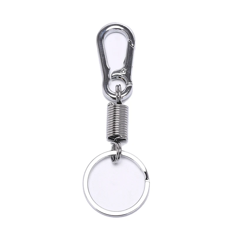 

5pcs/lot Stainless Steel Retractable Buckle Hanging Carabiner Keychain Waist Belt Clip Outdoor Camping Hiking Anti-lost Keyring