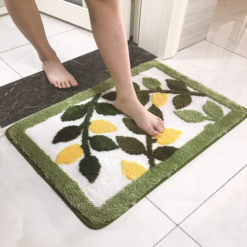 

Modern Flocking Home Entrance Mat Carpet Household Bathroom Absorbent Non-slip Mat Bedroom Door Mat Bathroom Decoration