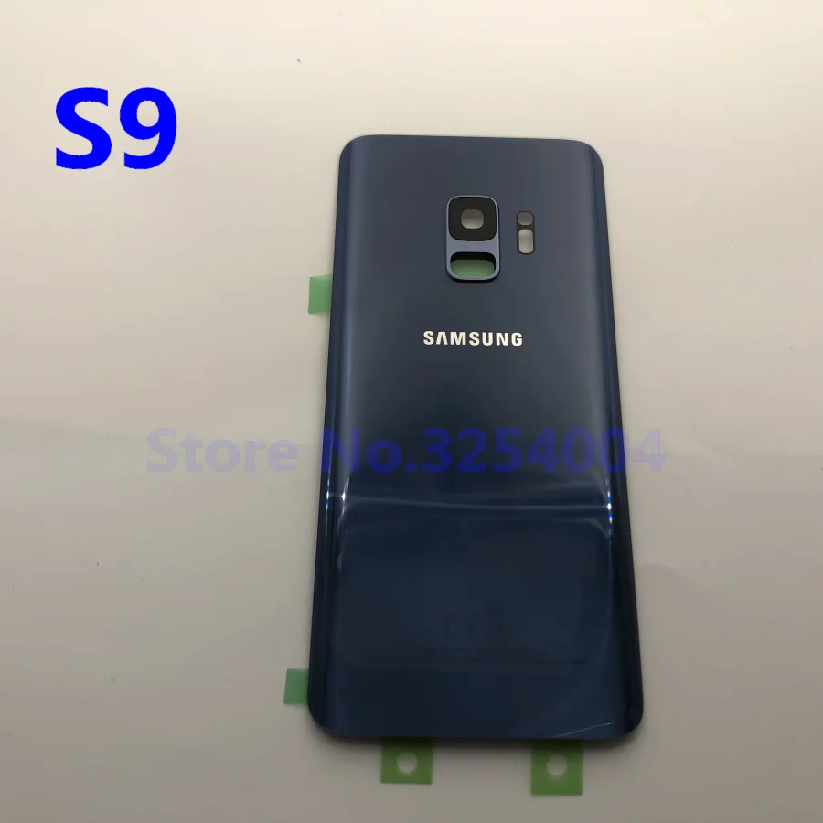 Чехол на заднюю батарейку S9 для samsung Galaxy S9 Plus G960F G965F Задняя стеклянная крышка корпуса+ клей+ рамка для объектива камеры