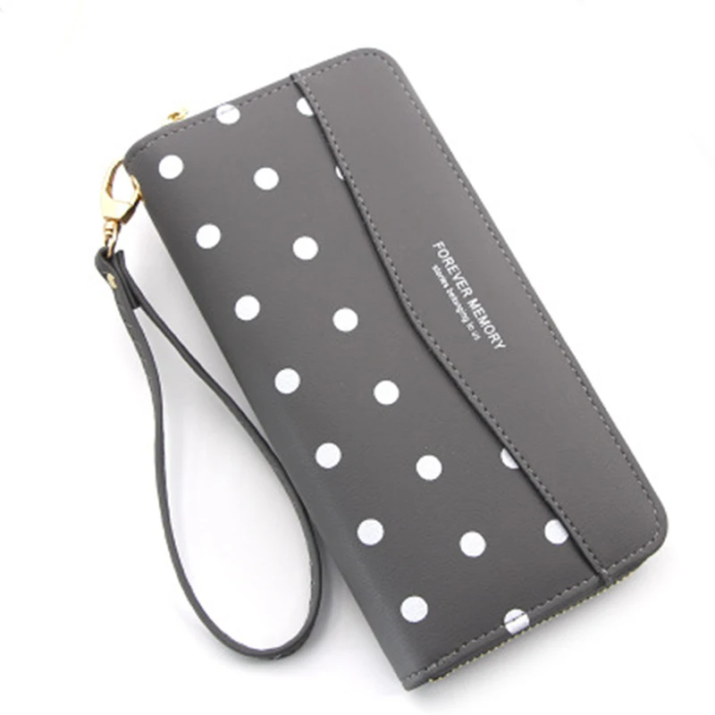 Женский кожаный Длинный кошелек на молнии вечерние сумки для телефона держатель