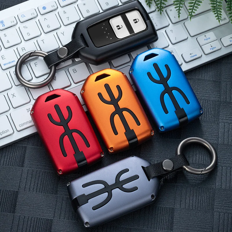 Автомобильный чехол для ключей из алюминиевого сплава кольцо Honda Civic EX Accord CR-V CRV