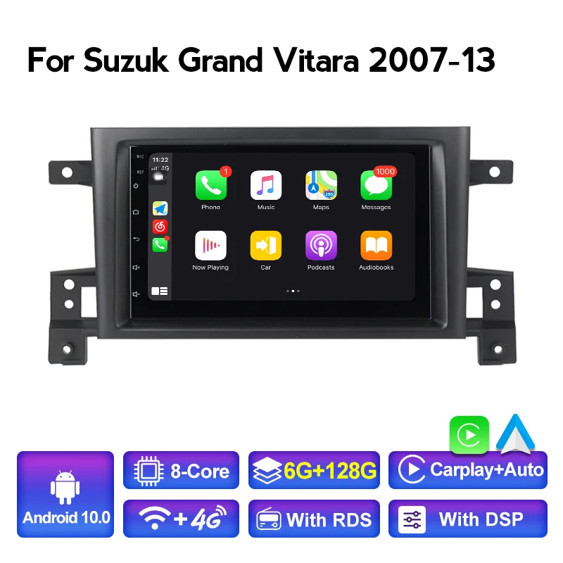 

Android 10 DSP Car Radio Multimedia DVD Player For Suzuk Grand Vitara 2007-2013 Touch Screen Stereo BT GPS Navigation Auto