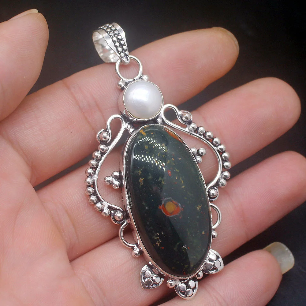 Украшения Gemstonefactory Большая распродажа 925 серебро Морская отложения Белый жемчуг обереги Женщины Дамы Подарки Ожерелье Подвеска 0327.