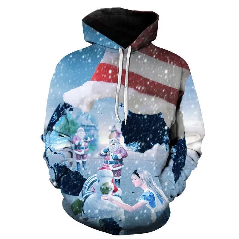 

Winter 2020 Thick Section Warm Men And Women Hoodies Sweatshirt Fashion Slim Sweatshirt Casual 3D Christmas Printed Sweatshirt