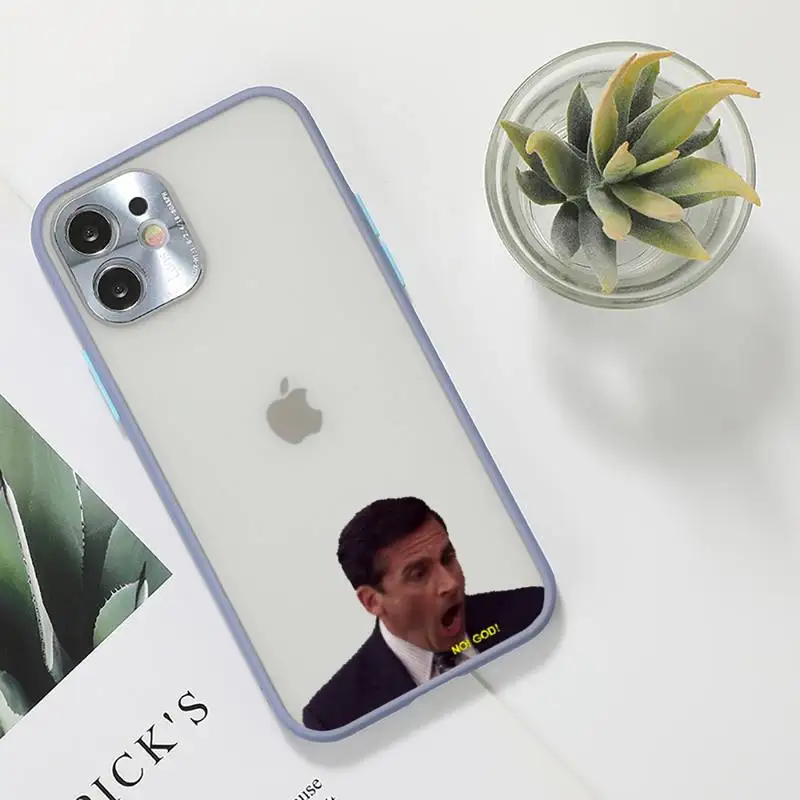 

The Office Phone Case For iPhone 12 11 Mini Pro XR XS Max 7 8 Plus X Matte transparent Gray Back Cover