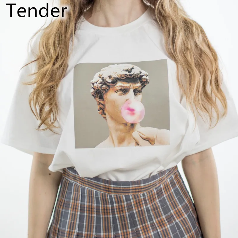 Ван Гог Картина маслом летняя женская мода футболка Давид микеланжело