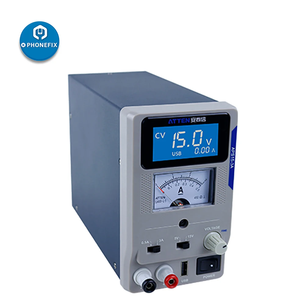 ATTEN APS15 3A DC источник питания регулируемое мини питание для мобильного телефона