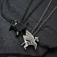 fashion hip hop stainless steel necklace for men and women picasso abstract art pegasus pendant high quality wholesale jewelry