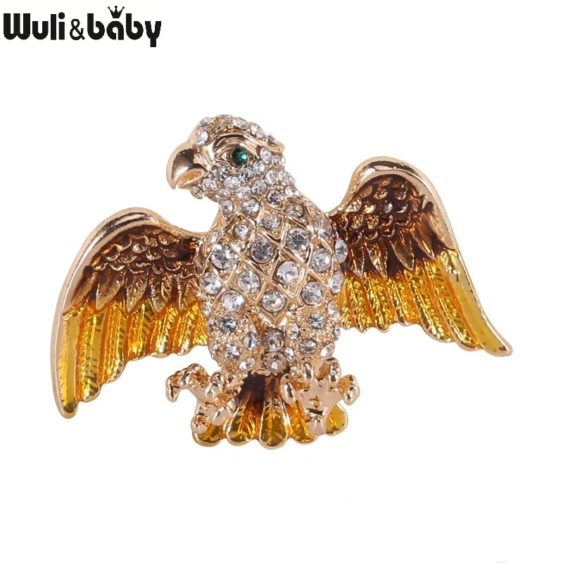 Wuli & baby милые стразы маленькие орлы Броши для женщин эмалированная Птица Животное