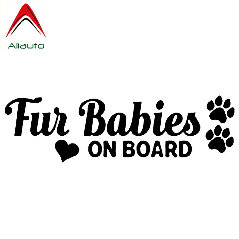 

Aliauto Lovely Car Sticker Fur Babies on Board Dog Paw Print Vinyl Waterproof Sunscreen Anti-UV Decal Black/Silver,18cm*5cm