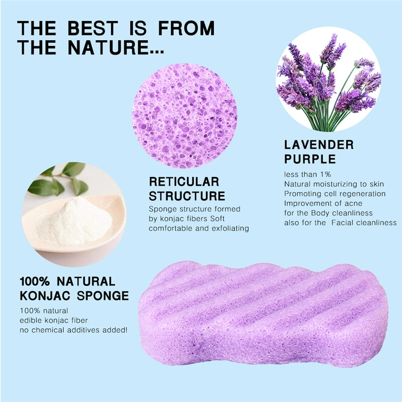 7 Color Natural Soft Konjac Facial Puff Face Body Cleanse Washing Sponge Exfoliator Cleansing Sponge Puff Suitable for Baby Skin