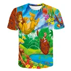 Футболка с 3D принтом короля льва для мальчиков и девочек, забавная футболка с мультяшным дизайном, неформальная летняя одежда для мальчиков, спортивная одежда