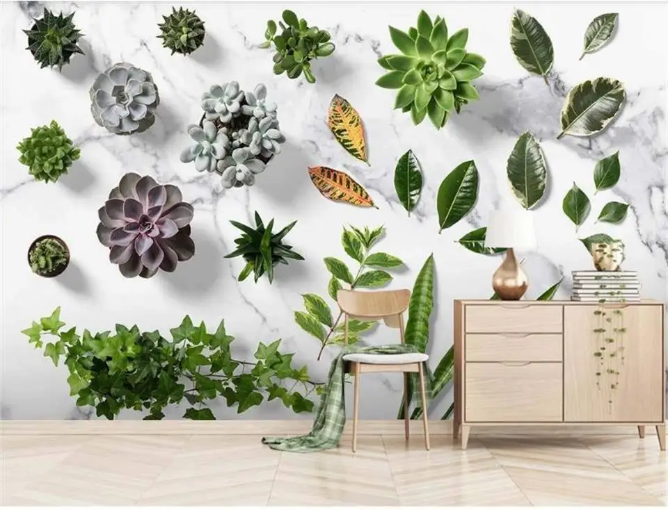 3D-обои на заказ фотообои для гостиной с изображением тропических растений и