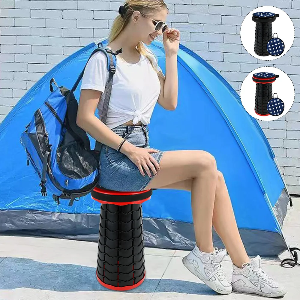 

Portable Telescopic Stool Folding Chair Folding Stool for Camping Fishing Hiking Indoor Collapsible Telescoping Stool Seat Chair