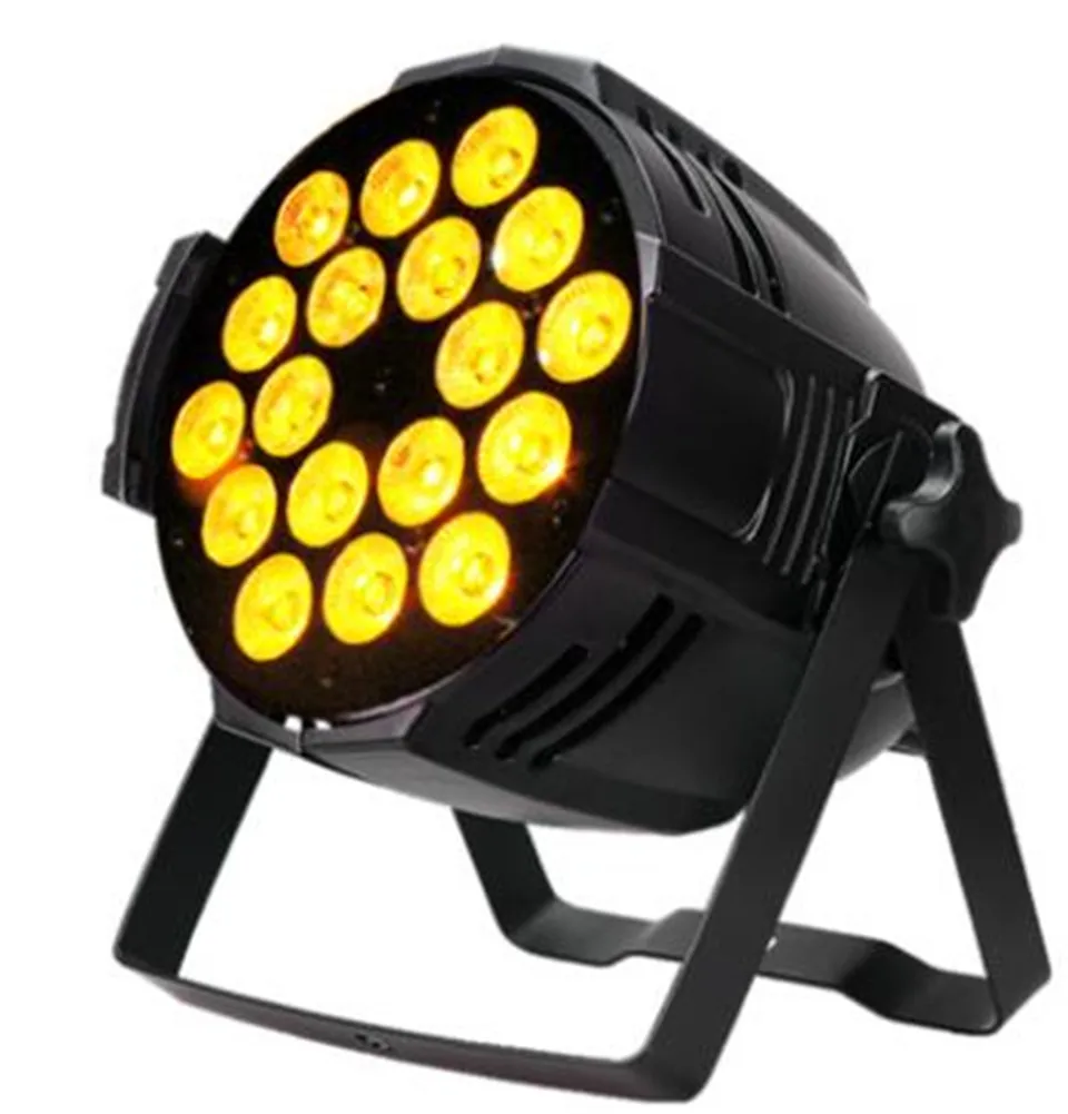 Dj par 6in1 rgbwa uv 18x18 w led latas de grado impermeable ip20 carcasa aluminio negro 90 v 240 v|led par|rgbwa uvrgbwa |