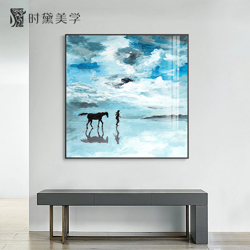 Abstract Bright Sky Sea Canvas Painting Poster and Print Modern Beach Wall Art Square Pictures For Living Room Bedroom home deco | Дом и сад