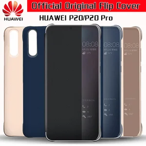 huawei p20 pro case original 100 official flip cover smart view window pu leather huawei p20 case funda huawei p20 pro cover free global shipping