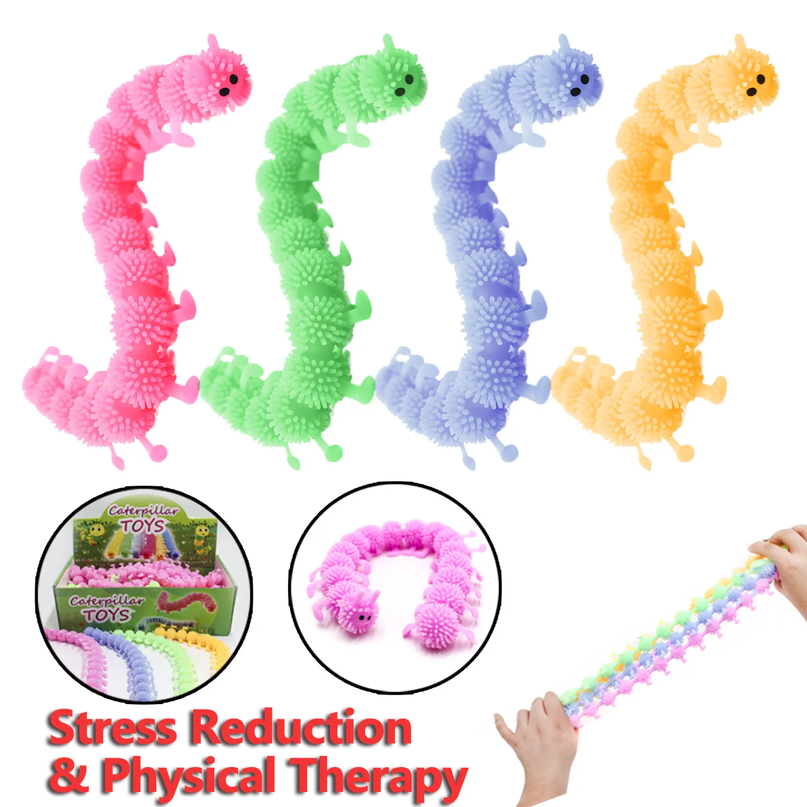

16 Knots Caterpillar Relieves Stress Toy Physiotherapy Releases Stress Fidget Toys Personalized Gift Funny Toys For kids#fs