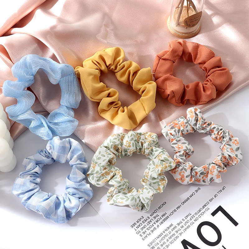 

2pcs/6pcs Girl Headband Elastic Hair bands Ponytail Holder Headwear Women Solid Color Hair ring Hair Accessories ornaments