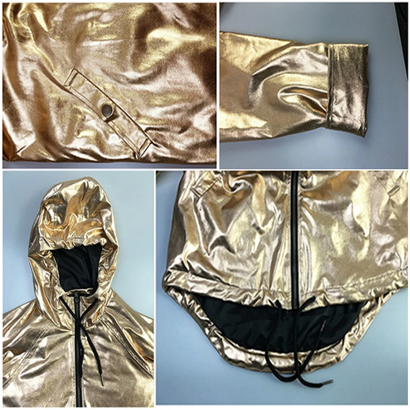 Водонепроницаемые куртки на молнии куртка-бомбер цвета металлик новые женские