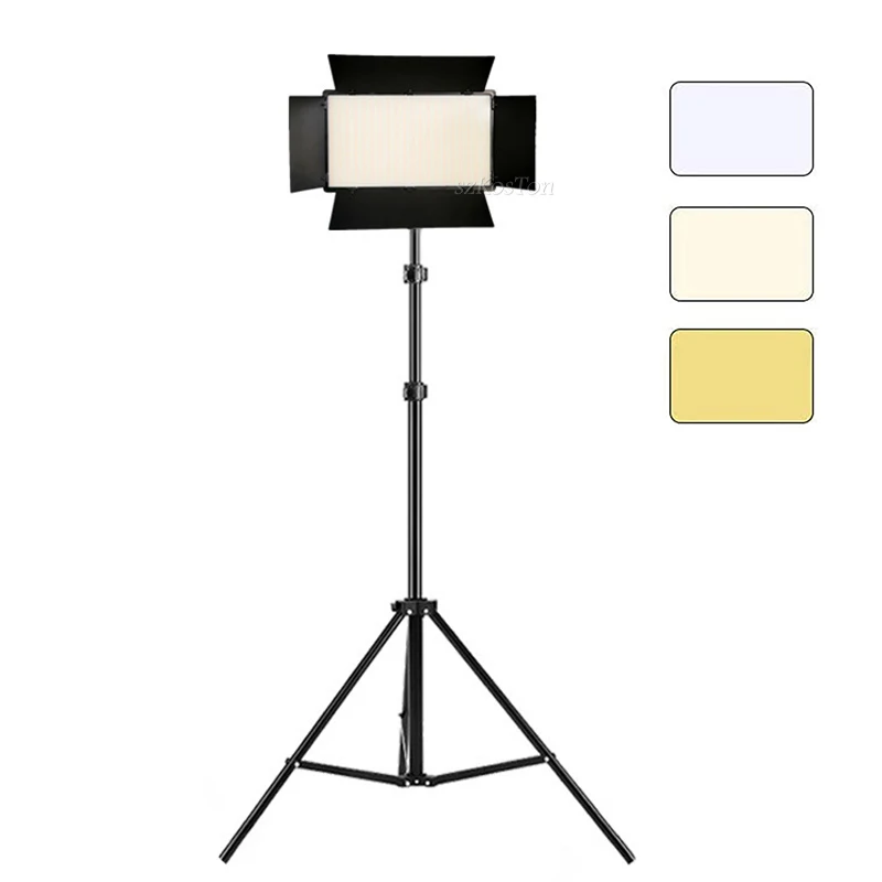 

LED Video Light With Tripod Dimmable Professional LED Panel Lamp Photography Studio Taking Photo YouTube Filming Live Streaming