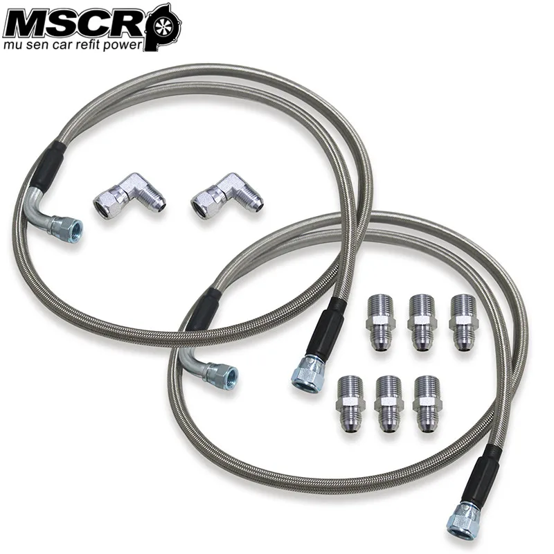 

SS Braided Transmission Cooler Hose Lines Fittings For TH350 700R4 TH400 52"- YX03279