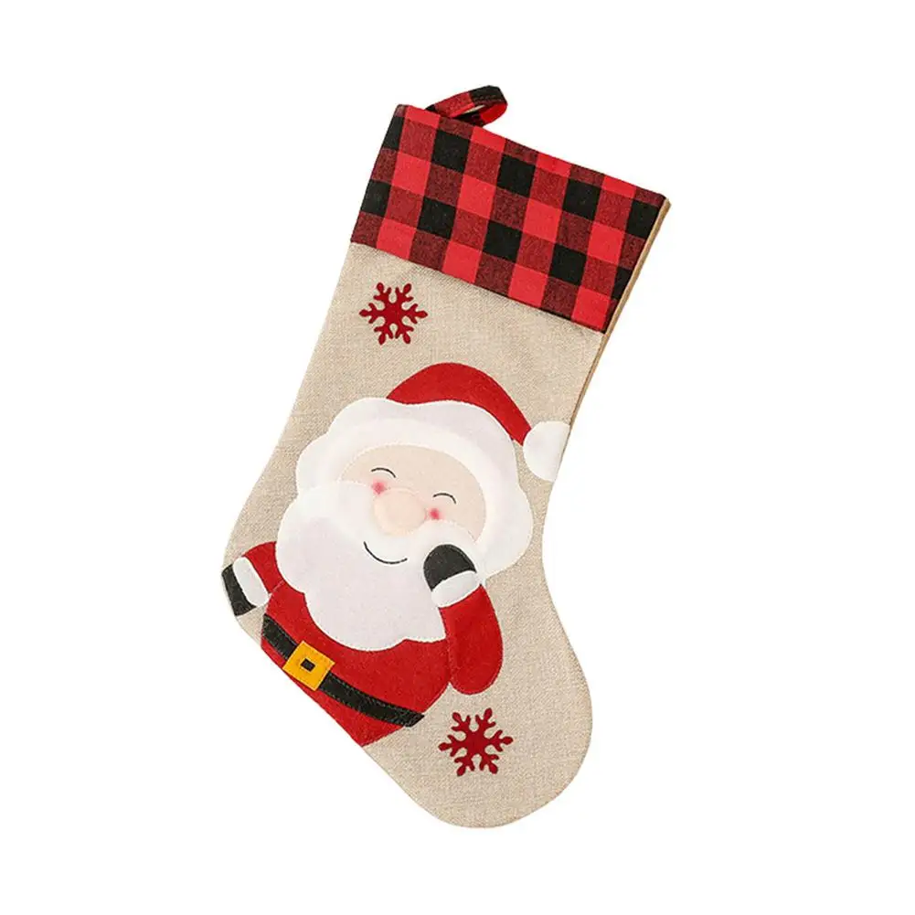 

Christmas Stockings Decorations Gift Bags 18 Inch Large Burlap Christmas Stocking Santa Claus Reindeer Snowman Car Penguin Car
