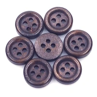 100pcs eco friendly mini round dark brown wood sewing buttons 11mm 4 holes kids clothing scrapbook crafts ornaments accessories