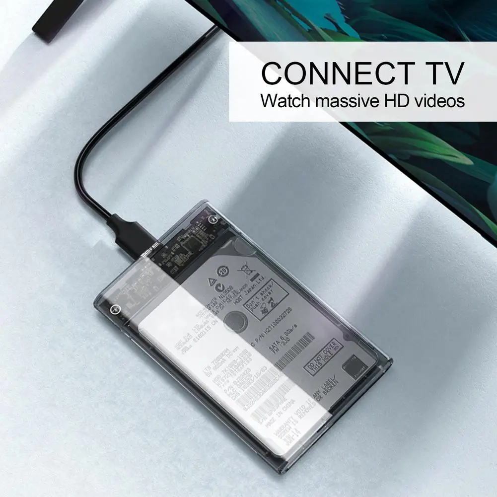 

Корпус для внешнего жесткого диска 2,5 дюйма USB 3,0 прозрачный корпус для внешнего SSD-накопителя 2021