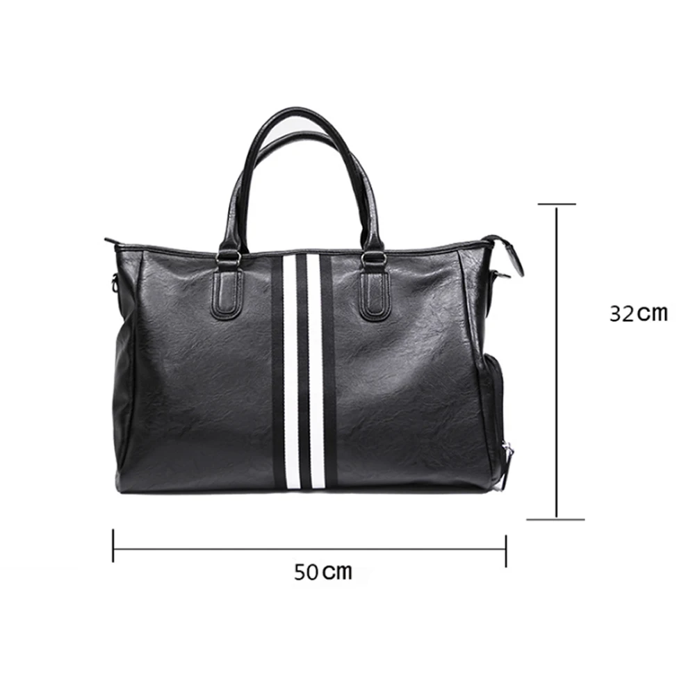 

Fitness Yoga Bags PU Leather Sports Dry Wet Separaion Travel Sport Handbag Crossbody Waterproof Training Gym Stripe Bag X550D