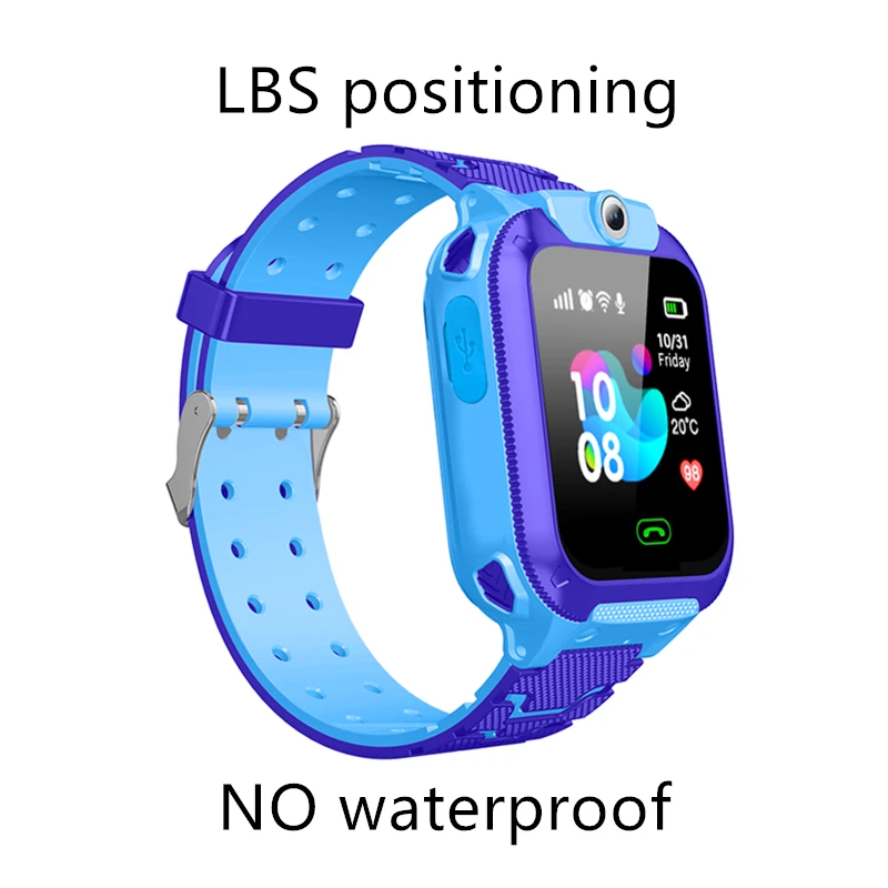 no waterproof blue Новые детские часы с трекером Q12 LBS водонепроницаемые с камерой IOS Android Многофункциональные цифровые наручные часы детский подарок Q12 TD27 - Цвет: no waterproof blue