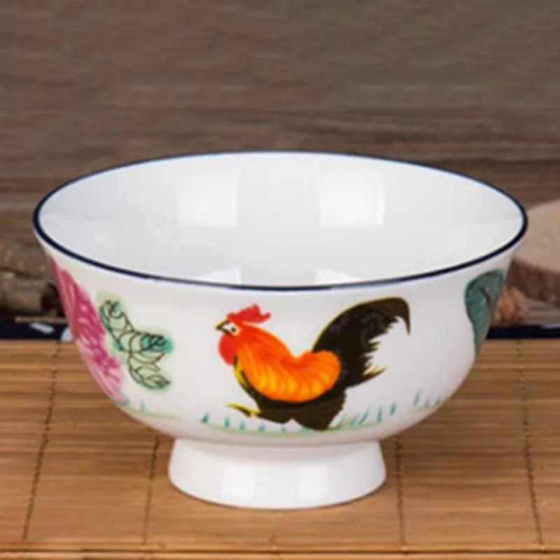 Винтажная китайская миска из костяного фарфора для пениса и риса керамические