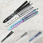 Нож-бабочка, Учебный нож из нержавеющей стали, нож с орнаментом, портативный Реверсивный нож-деформация, Походное оборудование для кемпинга