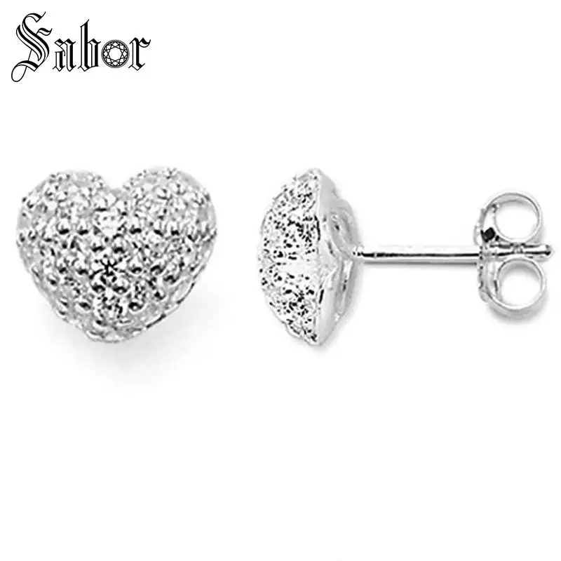 Серьги-гвоздики в виде белого сердца новинка 2020 модные ювелирные изделия Стразы