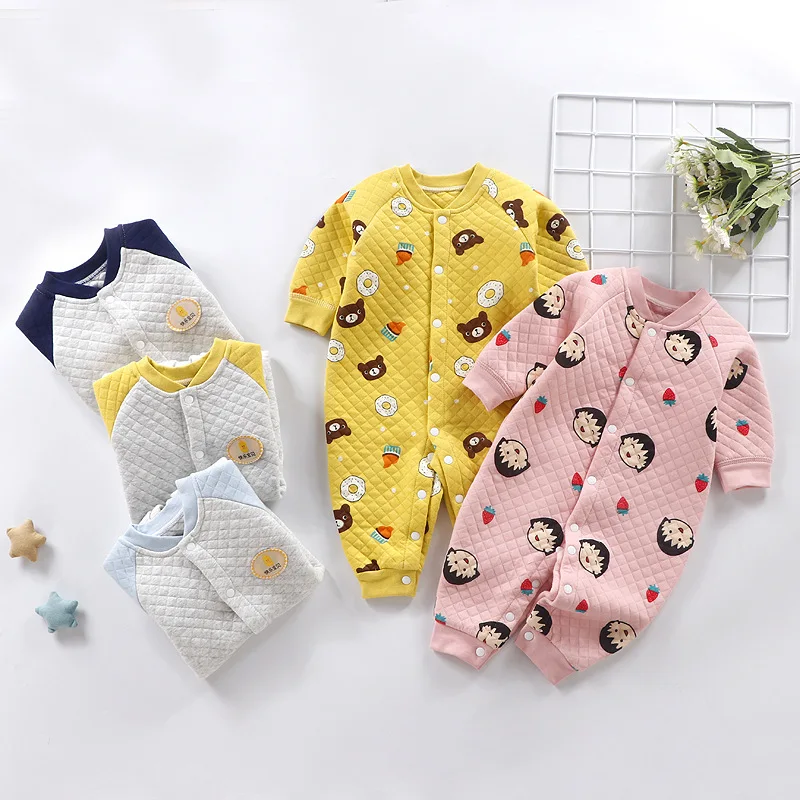 

2021 Babys Winter Warm Rompers Boys Girls Toddler Thick Cotton Sleepwear For Bebes Infant Soft Jumpsuit Baby Newborn Clothing