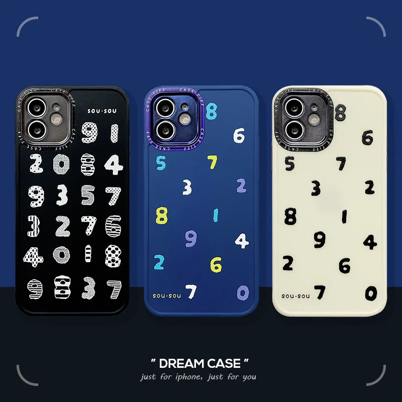 

Arabic numerals TPU Soft Phone Back Cover For iPhone 12 Mini 12 11 Pro Max X XR XS Max 7 8 Plus SE20 translucent Case Bumper