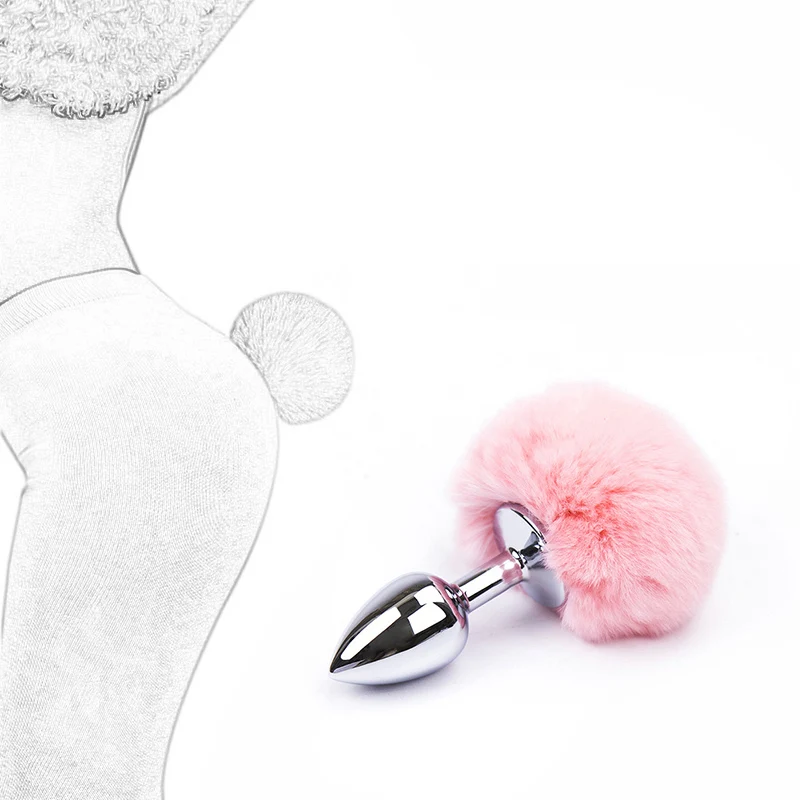 Анальная пробка из нержавеющей стали порно перо анус игрушки хвост кролика для