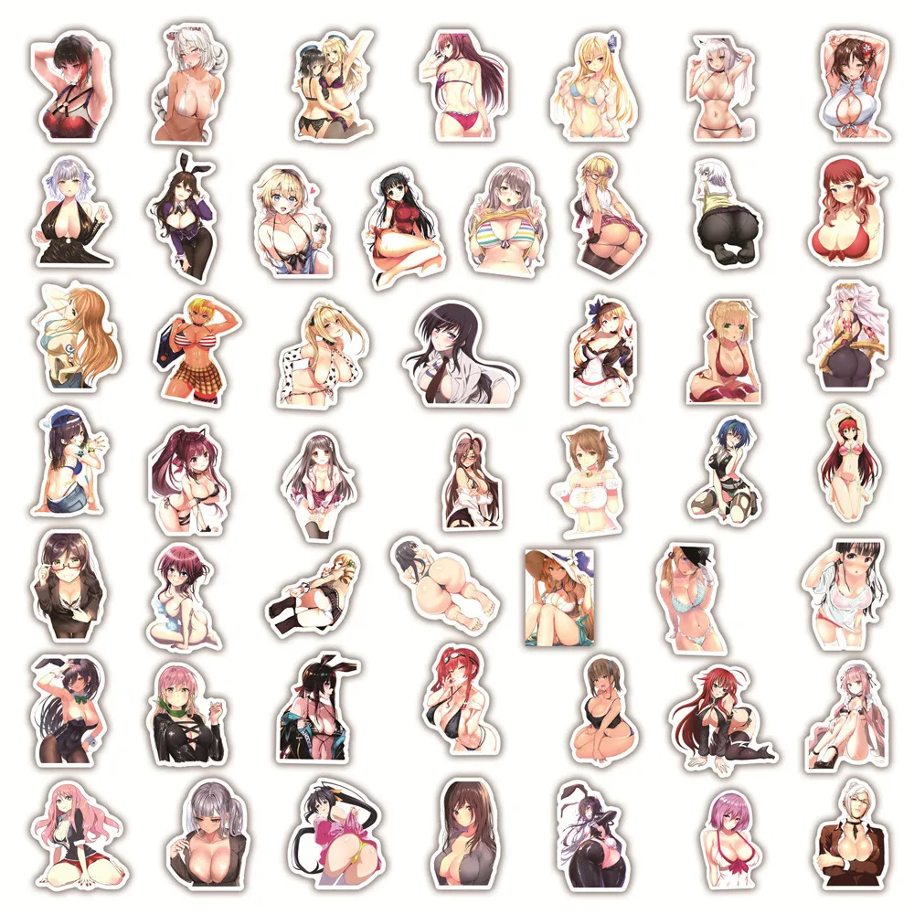 103050100pcs hentai sexy pinup stickers anime girl waterproof guitar car luggage skateboard laptop bike graffiti sticker toy free global shipping