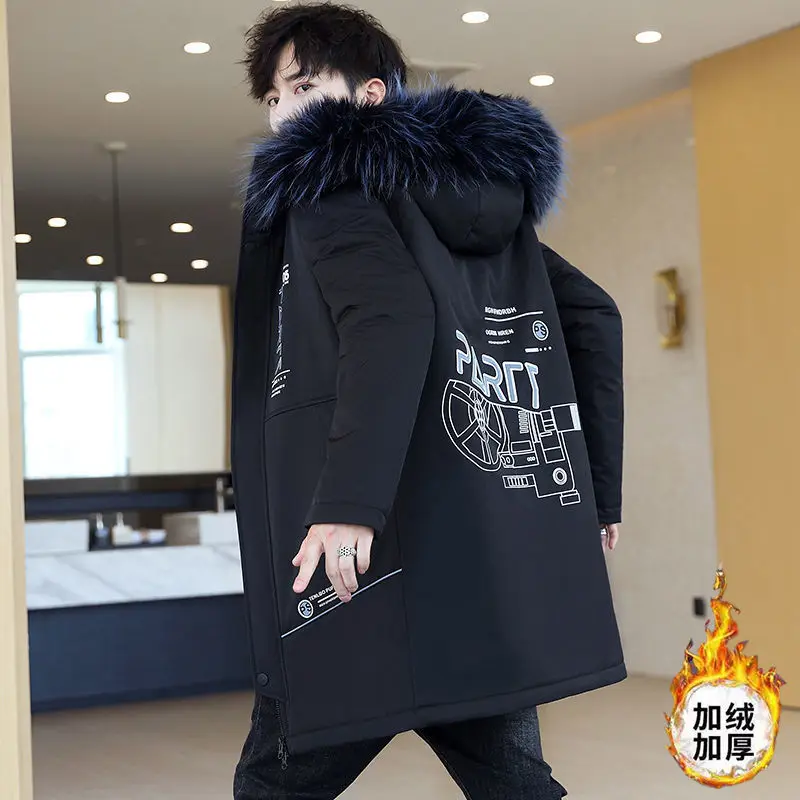 

Spring and Autumn Long Jacket Coat Men Korean Fashion Windbreaker Men Plus Velvet Padded Student Coat Tide