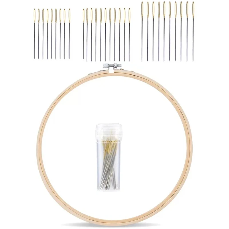 Нетканая Вышивка Обручи бамбуковые круглые вышивальные обручи регулируемые