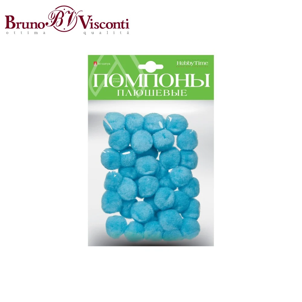 Помпоны плюшевые 25 ММ 40 ШТ ГОЛУБЫЕ 2-250/10 BRUNO VISCONTI