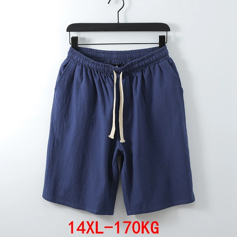 Мужские шорты большого размера плюс 11XL 12XL 13XL 14XL льняные спортивные повседневные