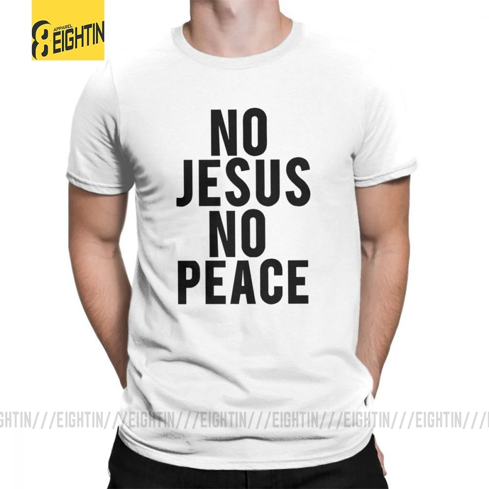 Футболки с надписью «Know Jesus Know Peace Christian», Мужская мягкая футболка с круглым вырезом, хлопок, брендовая футболка с коротким рукавом размера плюс, специальное предложение - Цвет: Белый